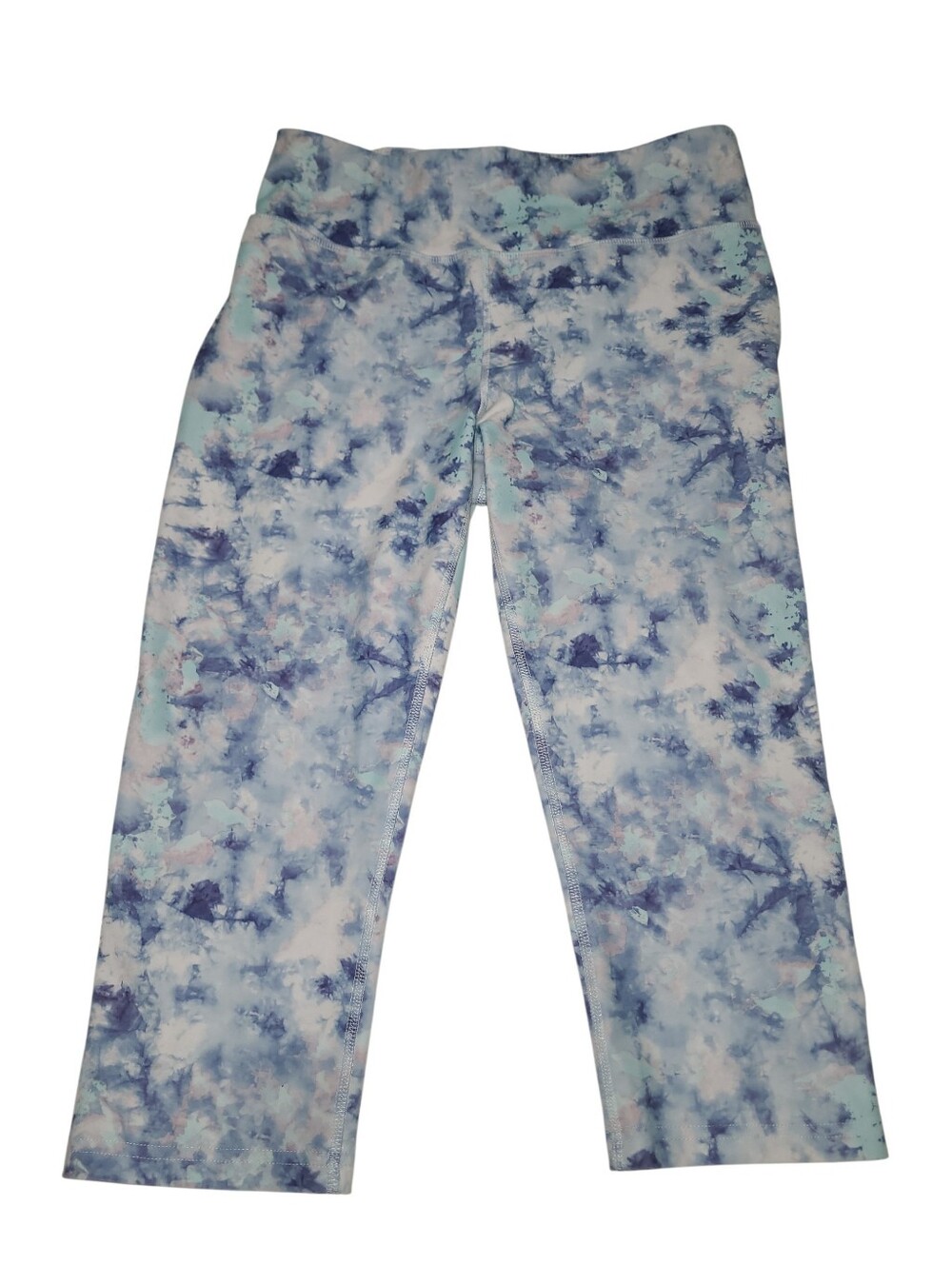 ⭐️ Athletic Works Blue Tie-Dye Activewear Capri Leggings Sz Large